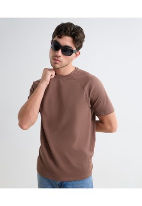 Camiseta Para Hombre Manga Corta Color Cafe Marca Seven Seven #45092631