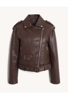 Chaqueta Para Mujer Pu Color Café Marca Seven Seven #28081017