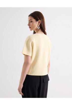 Camiseta  Para Mujer Manga Corta Cuello Redondo Color Amarillo Marca Seven Seven #28096575