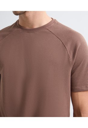 Camiseta Para Hombre Manga Corta Color Cafe Marca Seven Seven #45092631