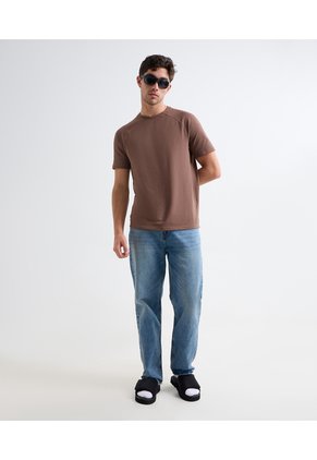 Camiseta Para Hombre Manga Corta Color Cafe Marca Seven Seven #45092631