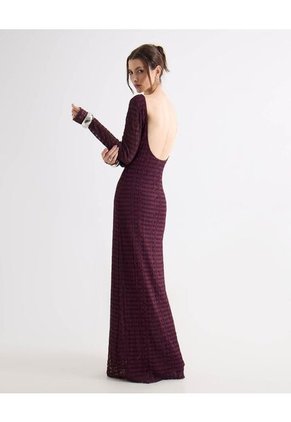 Vestido  Para Mujer M/L Largo Color Vino Marca Seven Seven #28171497