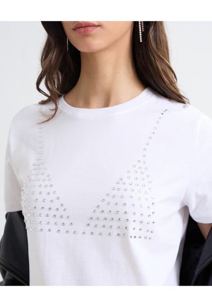 Camiseta Para Mujer Manga Corta Color Crudo Marca Seven Seven #28096074