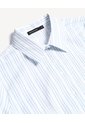 Camisa De Rayas Slim Fit Con Cuello Clásico  Para Mujer Azul Seven Seven de Seven Seven