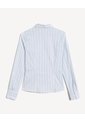 Camisa De Rayas Slim Fit Con Cuello Clásico  Para Mujer Azul Seven Seven de Seven Seven