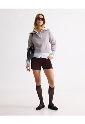Camisa De Rayas Slim Fit Con Cuello Clásico  Para Mujer Azul Seven Seven
