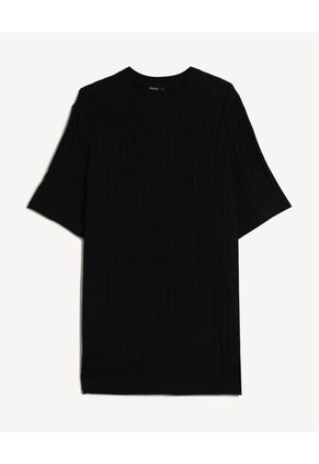 Camiseta Regular Texturizada  Para Hombre Negro Seven Seven