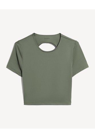 Crop Top Con Escote Trasero  Para Mujer Verde Seven Seven Seven Seven