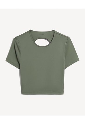 Crop Top Con Escote Trasero Para Mujer Verde Seven Seven