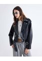 Chaqueta Biker De Cuero Sintético  Para Mujer Negro Seven Seven de Seven Seven
