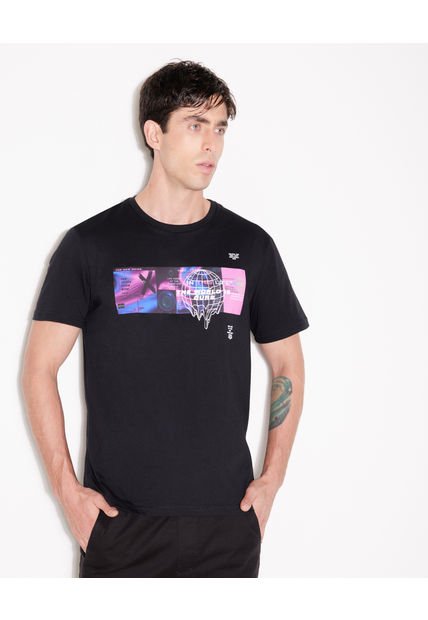 Camiseta Para Hombre Manga Corta Color Negro Marca Seven Seven #45092225