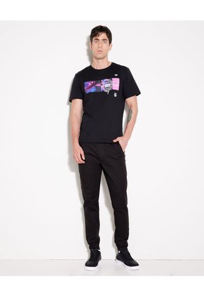 Camiseta Para Hombre Manga Corta Color Negro Marca Seven Seven #45092225