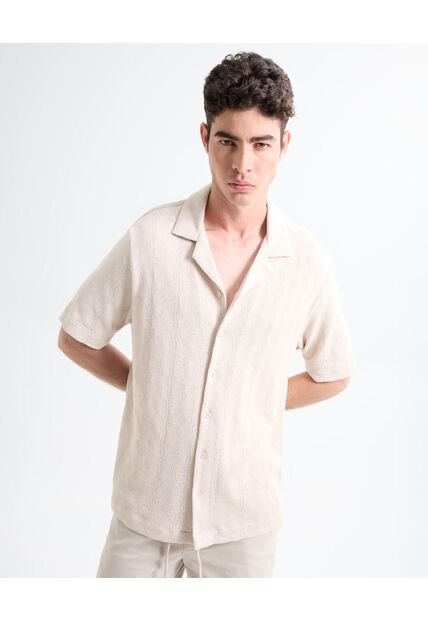 Camisa Resort En Tejido Tricot  Para Hombre Piel Seven Seven