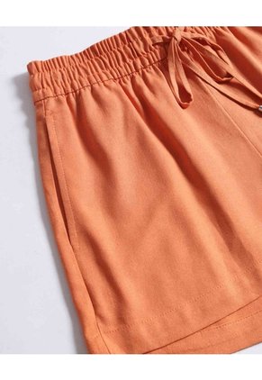 Short Fluido Con Pretina  Para Mujer Naranja Seven Seven