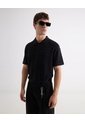 Camisa Tejida Texturizada  Para Hombre Negro Seven Seven de Seven Seven