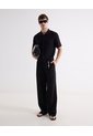 Camisa Tejida Texturizada  Para Hombre Negro Seven Seven de Seven Seven