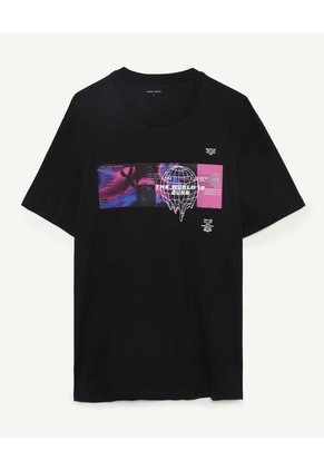 Camiseta Para Hombre Manga Corta Color Negro Marca Seven Seven #45092225