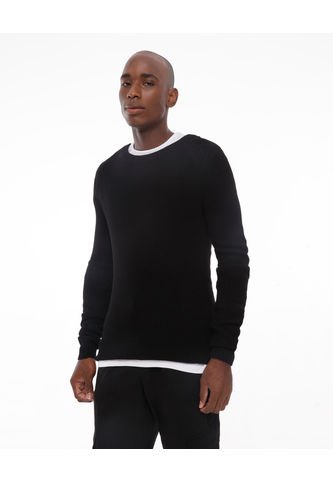 Saco Cuello Redondo Hombre Seven Algodón Negro 45330201-10 Seven Seven