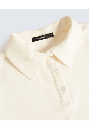 Polo Para Mujer Manga Corta Color Crudo Marca Seven Seven #28110008