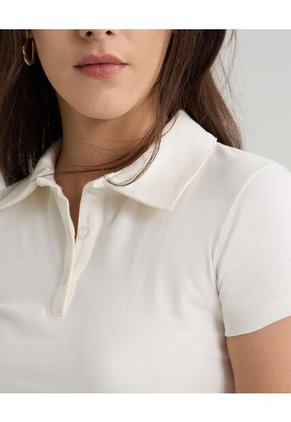 Polo Para Mujer Manga Corta Color Crudo Marca Seven Seven #28110008