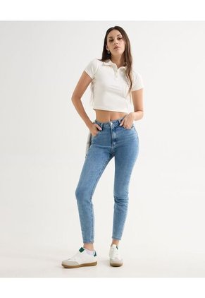 Polo Para Mujer Manga Corta Color Crudo Marca Seven Seven #28110008