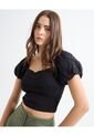 Blusa Manga Englobada  Para Mujer Negro Seven Seven de Seven Seven