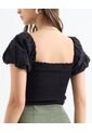 Blusa Manga Englobada  Para Mujer Negro Seven Seven de Seven Seven