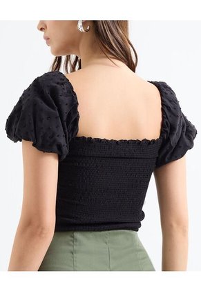 Blusa Manga Englobada  Para Mujer Negro Seven Seven