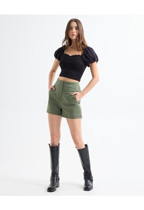 Blusa Manga Englobada  Para Mujer Negro Seven Seven