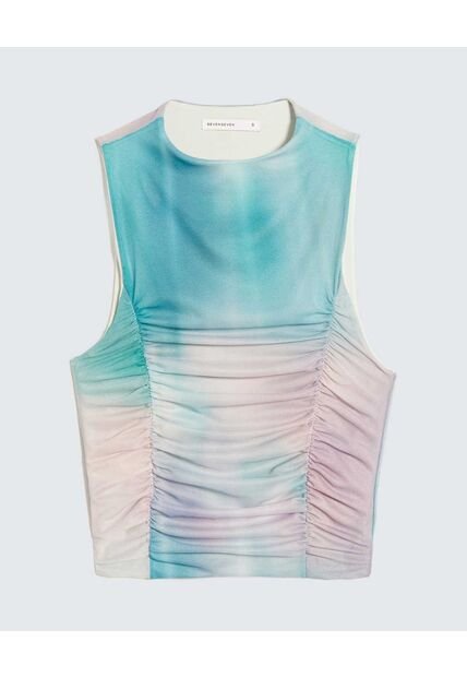 Camiseta Para Mujer Manga Sisa Cuello Alto Color Azul Claro Marca Seven Seven #28096278