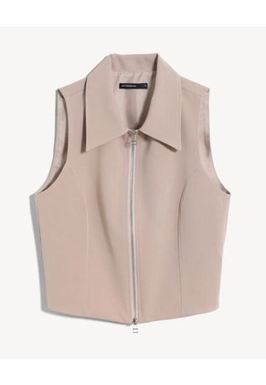 Chaleco Para Mujer Plano Color Taupe Marca Seven Seven #28250143