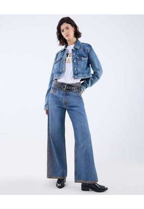 Chaqueta Para Mujer Trucker Color Azul Medio Marca Seven Seven #28080954