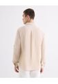 Camisa Regular Rustica  Para Hombre Beige Seven Seven de Seven Seven