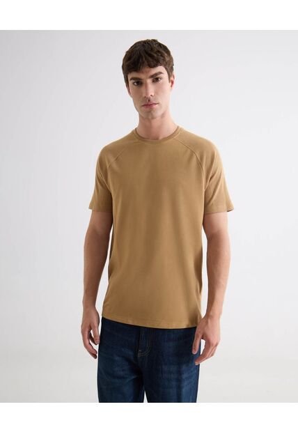 Camiseta Oversize Texturizada  Para Hombre Camel Seven Seven