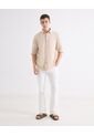 Camisa Regular Rustica  Para Hombre Beige Seven Seven de Seven Seven