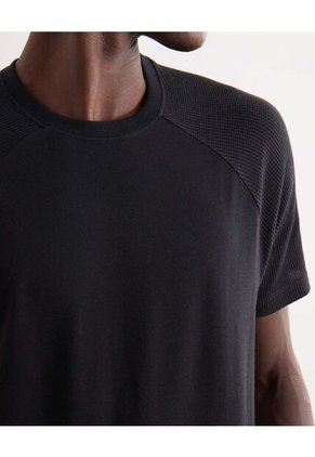 Camiseta Oversize Texturizada  Para Hombre Negro Seven Seven