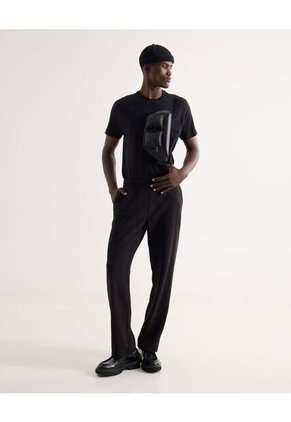 Camiseta Oversize Texturizada  Para Hombre Negro Seven Seven