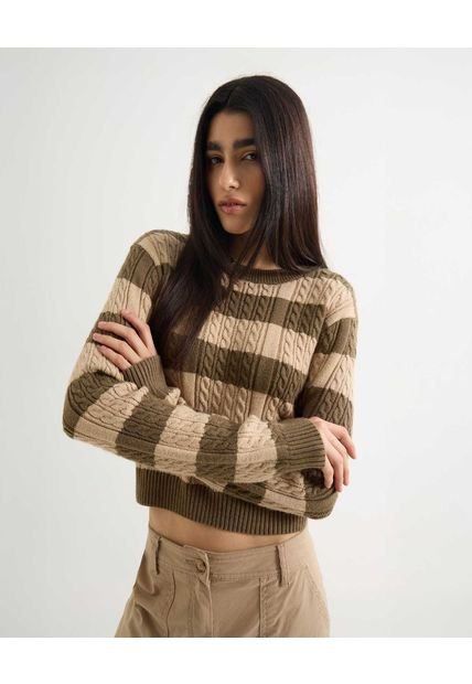 Saco Para Mujer Cuello Redondo Color Cafe Claro Marca Seven Seven #28330663