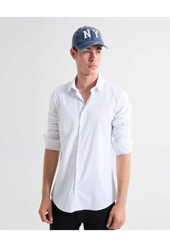 Camisa Estampado De Lunares  Para Hombre Blanco Seven Seven Seven Seven
