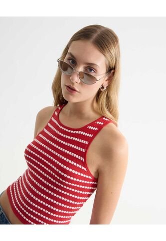 Camiseta Sisa Básica De Punto  Para Mujer Rojo Seven Seven Seven Seven
