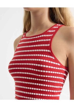 Camiseta Sisa Básica De Punto  Para Mujer Rojo Seven Seven