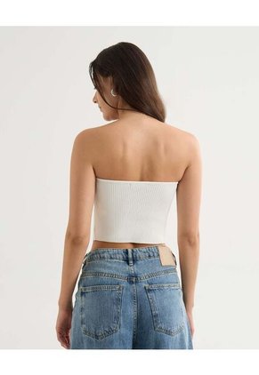 Crop Top Strapless Para Mujer Crudo Seven Seven