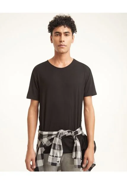 Camiseta Para Hombre Manga Corta Cuello Redondo Color Negro Marca Seven Seven #45090993