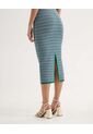 Falda Midi Tejida  Para Mujer Verde Seven Seven de Seven Seven