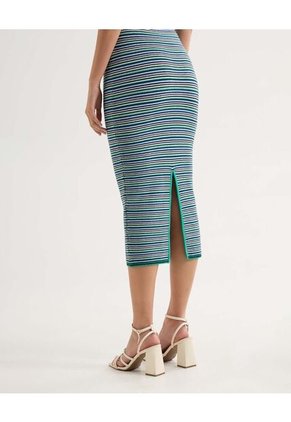 Falda Midi Tejida  Para Mujer Verde Seven Seven
