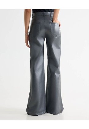 Jean Wide Leg En Tono Gris Plomo  Para Mujer Plata Seven Seven