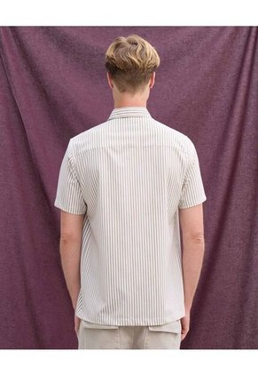 Camisa  Para Hombre Manga Corta Sin Bolsillo Cuello Casual M Color Café Marca Seven Seven #45012223