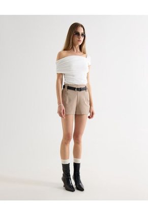Short Para Mujer Multiusos Plano Color Taupe Marca Seven Seven #28191091