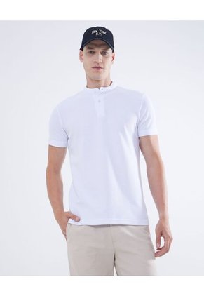 Polo Para Hombre Cuello Mao  Color Blanco Marca Seven Seven #45110844