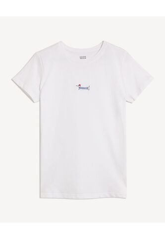 Camiseta Para Mujer Manga Corta Cuello Redondo Color Crudo Marca Seven Seven #28096548 Seven Seven